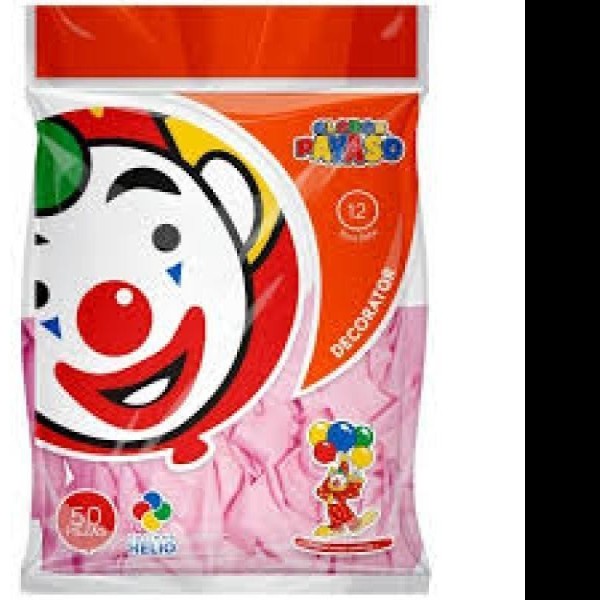 GLOBOS DECORATOR 12 BOLSA C50 PZAS ROSA BEBE